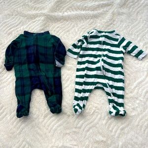Newborn Old Navy onesie footie pajamas two way